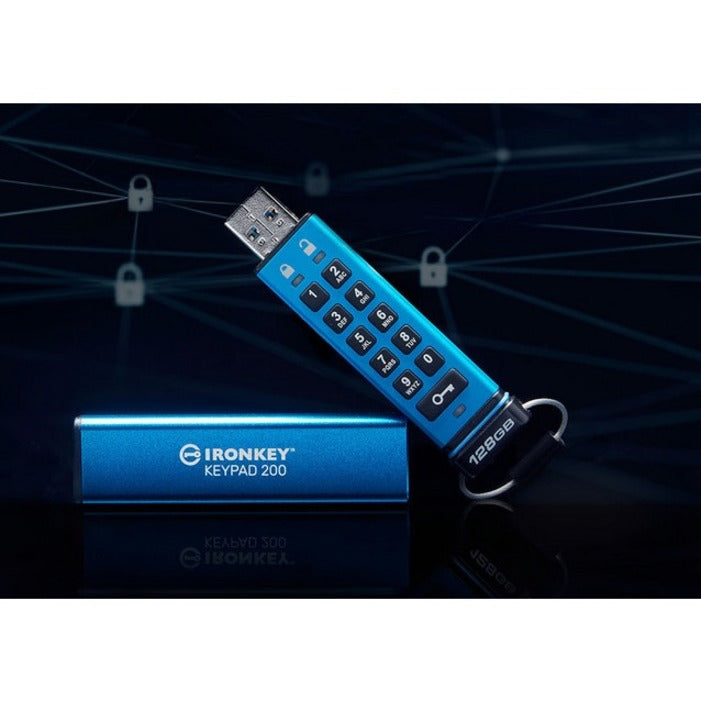 Clé USB 3.2 (1ère génération) Type A Kingston Keypad 200 128 Go IKKP200/128 Go