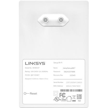 Linksys Velop WHW0101P Dual Band IEEE 802.11ac 1.27 Gbit/s Wireless Range Extender WHW0101P-CA