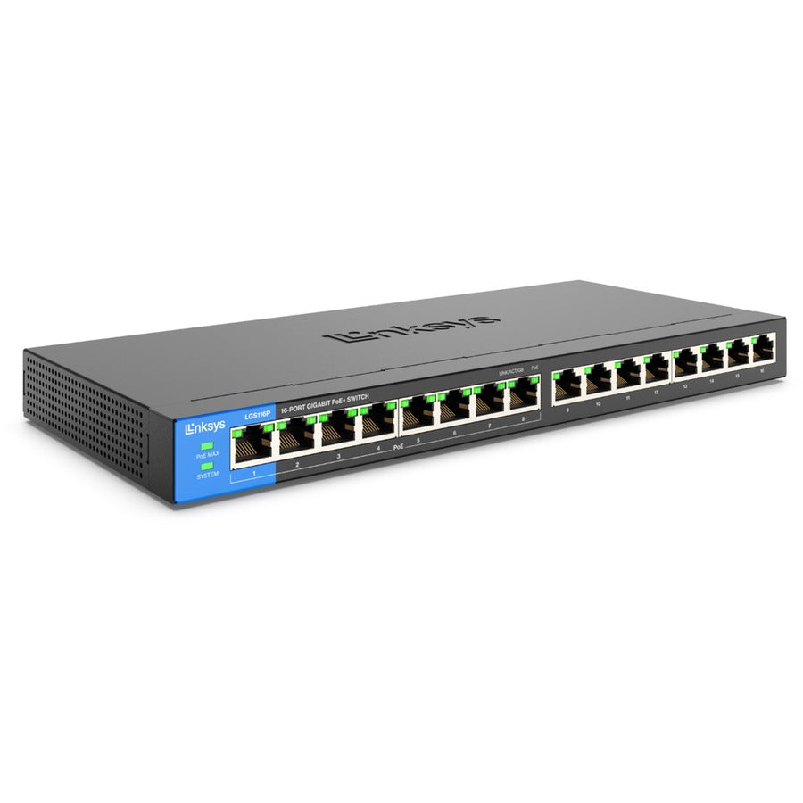 Commutateur Gigabit PoE de bureau à 16 ports Linksys LGS116P