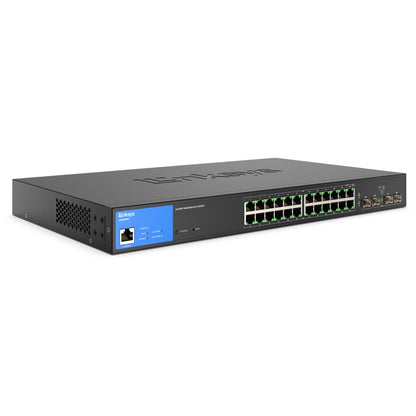 Commutateur Gigabit PoE+ géré à 24 ports Linksys avec 4 liaisons montantes SFP 1G LGS328PC