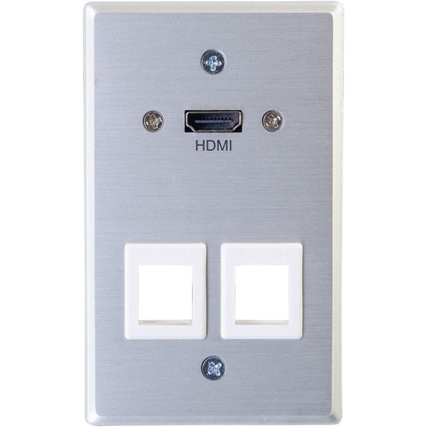 Plaque murale traversante HDMI 1 gang C2G avec deux prises Keystone - Aluminium 60160