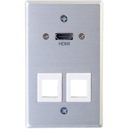 Plaque murale traversante HDMI 1 gang C2G avec deux prises Keystone - Aluminium 60160