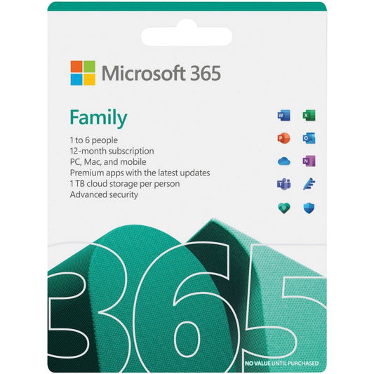 Microsoft 365 Famille - Pack Box - Jusqu'à 6 personnes - 1 an 6GQ-01565
