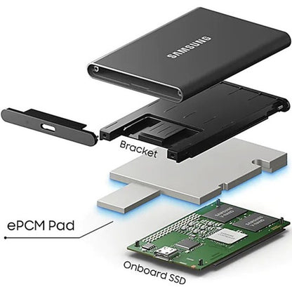 Disque SSD portable Samsung T7 MU-PC1T0T/AM 1 To - Externe - PCI Express NVMe - Gris Titane MU-PC1T0T/AM