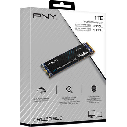 Disque SSD PNY CS1030 1 To - M.2 2280 interne - PCI Express NVMe (PCI Express NVMe 3.0 x4) M280CS1030-1TB-RB