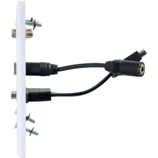 Plaque murale décorative double VGA, audio 3,5 mm et HDMI C2G blanche 39877