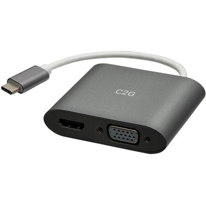 Adaptateur double moniteur USB C vers HDMI et VGA C2G C2G - 4K 30 Hz - Blanc C2G29831
