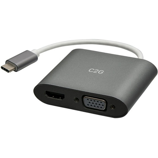 Adaptateur double moniteur USB C vers HDMI et VGA C2G C2G - 4K 30 Hz - Blanc C2G29831