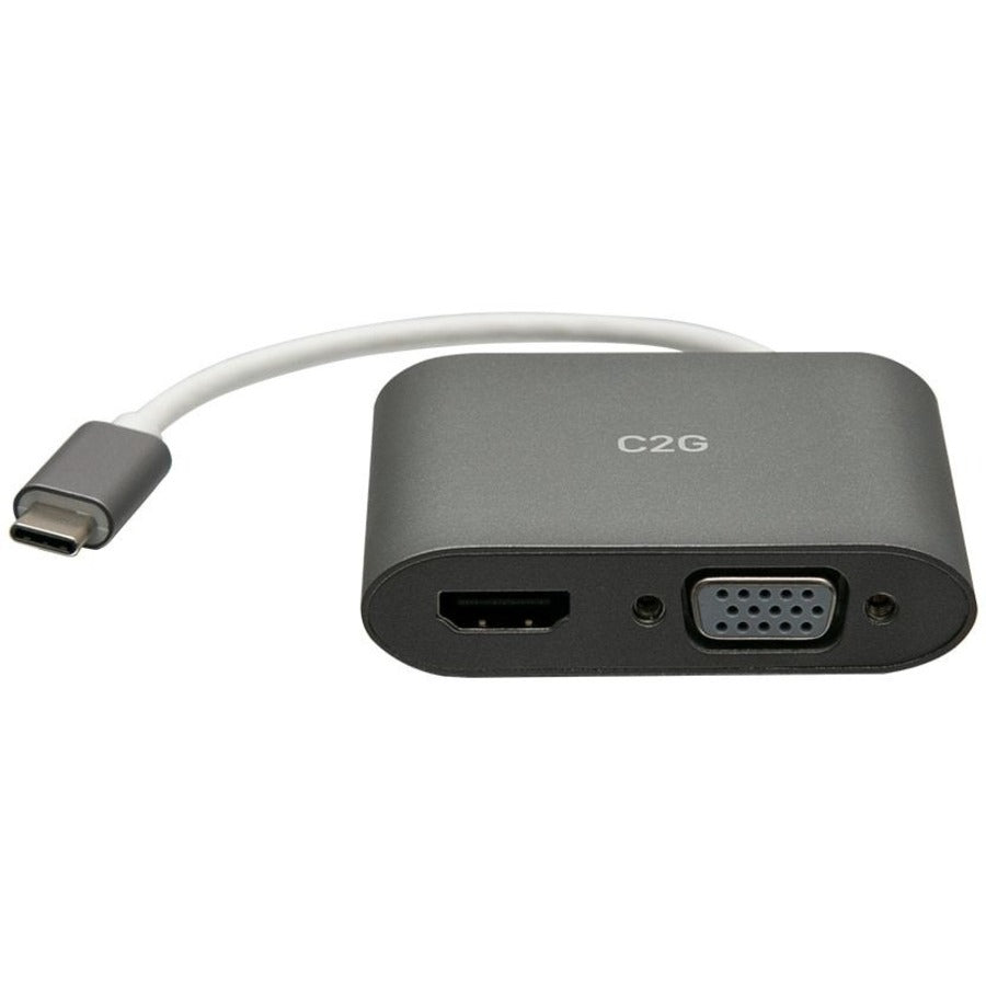 Adaptateur double moniteur USB C vers HDMI et VGA C2G C2G - 4K 30 Hz - Blanc C2G29831