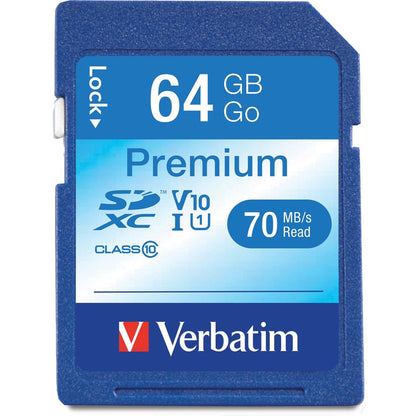Carte mémoire SDXC Premium Verbatim 64 Go, UHS-I V10 U1 Classe 10 44024