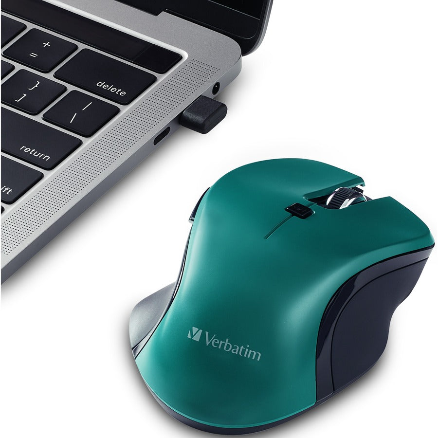 Souris sans fil Verbatim USB-C™ à LED bleue - Bleu sarcelle 70247