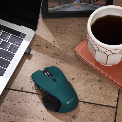 Souris sans fil Verbatim USB-C™ à LED bleue - Bleu sarcelle 70247