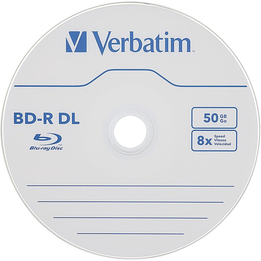 Verbatim BD-R DL 50 Go 8X Verbatim, revêtement dur, 25 paquets, broche 98356
