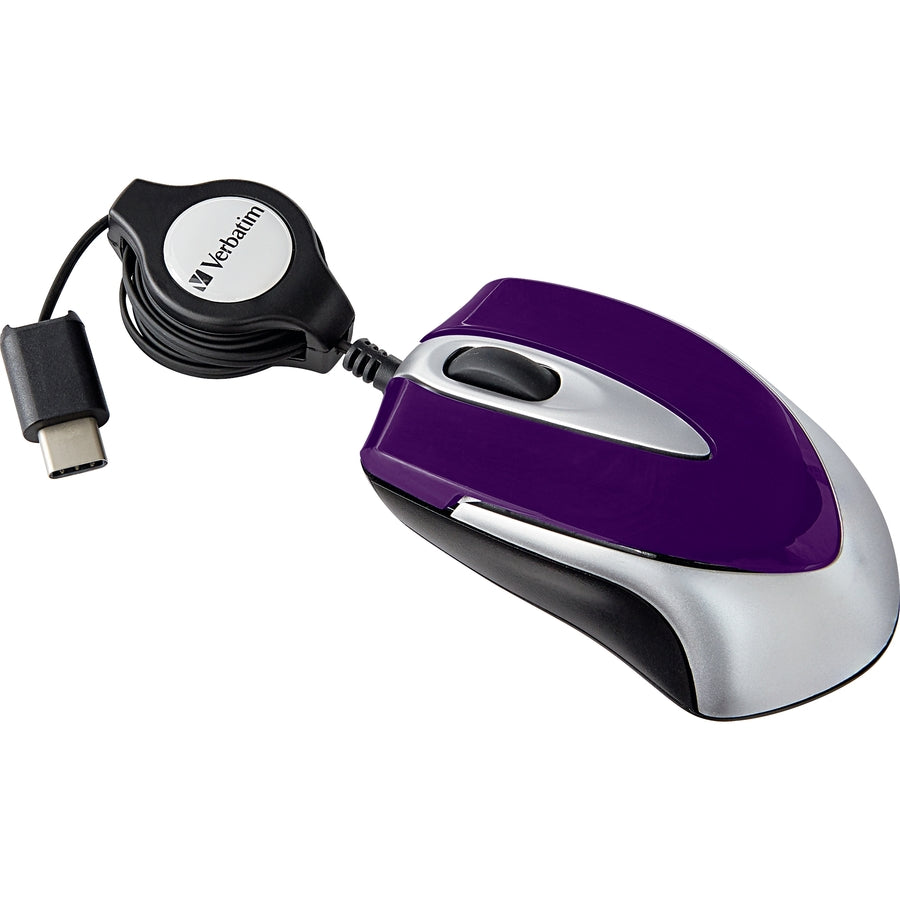 Souris optique de voyage mini USB-C Verbatim - Violet 70238