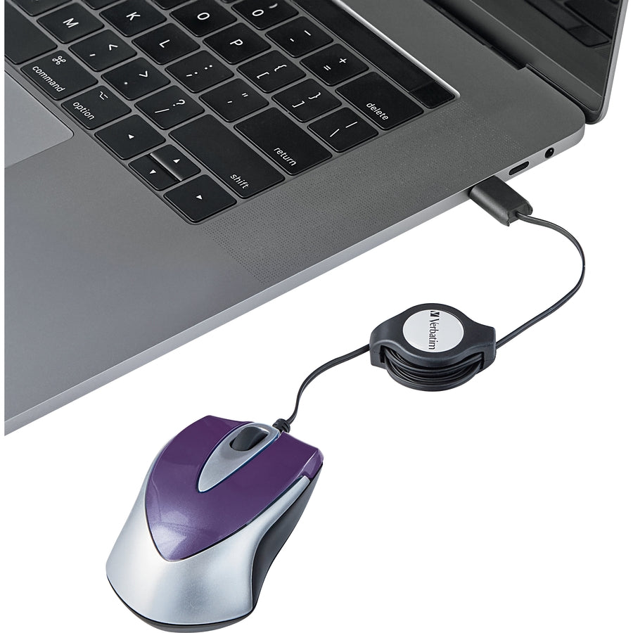 Souris optique de voyage mini USB-C Verbatim - Violet 70238