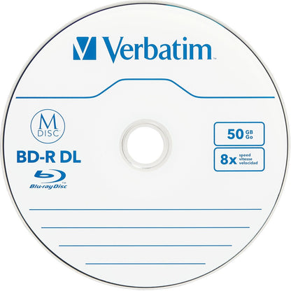 Support enregistrable Blu-ray Verbatim - BD-R DL - 8x - 50 Go - Paquet de 25 Spindle 98924