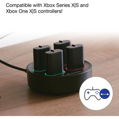 Support de chargement Verbatim à utiliser avec les packs de batteries rechargeables pour manette Xbox 70729
