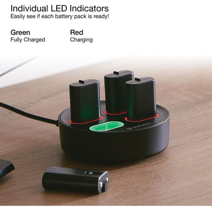 Support de chargement Verbatim à utiliser avec les packs de batteries rechargeables pour manette Xbox 70729