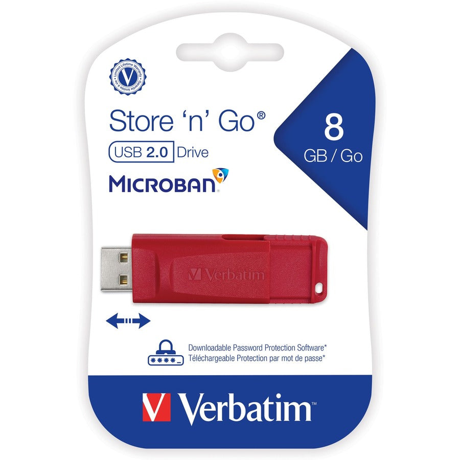 Clé USB Store 'n' Go de Verbatim 8 Go - Rouge 95507