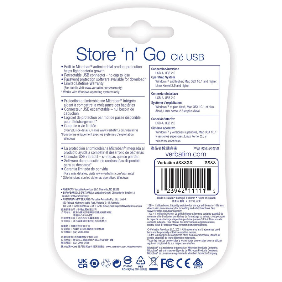 Clé USB Store 'n' Go de Verbatim 8 Go - Rouge 95507
