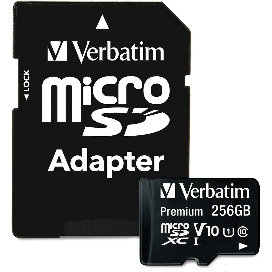 Carte microSDXC Verbatim Premium 256 Go Classe 10/UHS-I (U1) - 1 paquet 70364