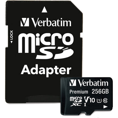 Carte microSDXC Verbatim Premium 256 Go Classe 10/UHS-I (U1) - 1 paquet 70364