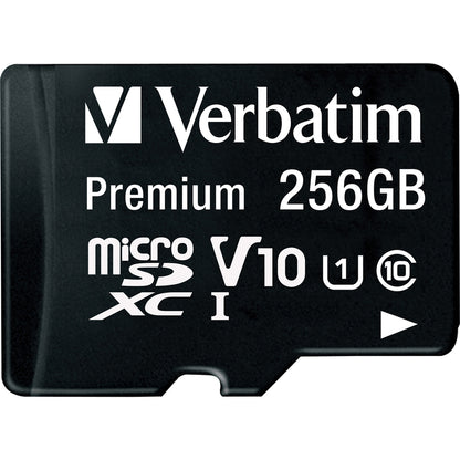 Carte microSDXC Verbatim Premium 256 Go Classe 10/UHS-I (U1) - 1 paquet 70364