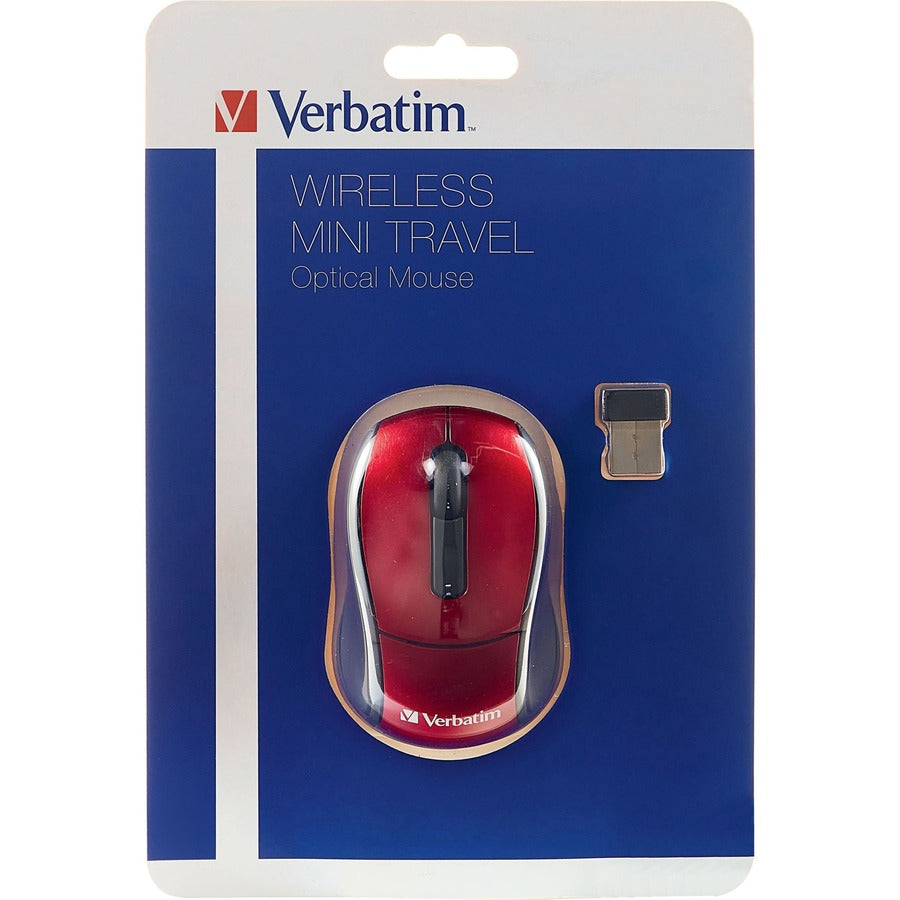 Souris optique de voyage mini sans fil Verbatim - Rouge 97540