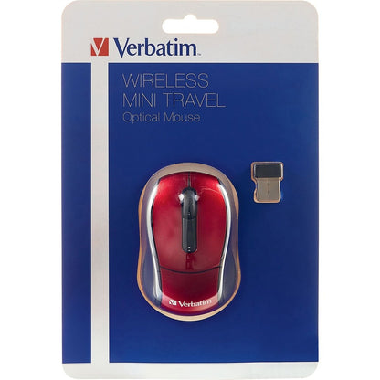 Souris optique de voyage mini sans fil Verbatim - Rouge 97540
