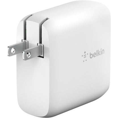 Chargeur mural Belkin BoostCharge Dual USB-C GaN 68 W + câble USB-C pour ordinateur portable Chromebook - Adaptateur secteur WCH003DQ2MWH-B6