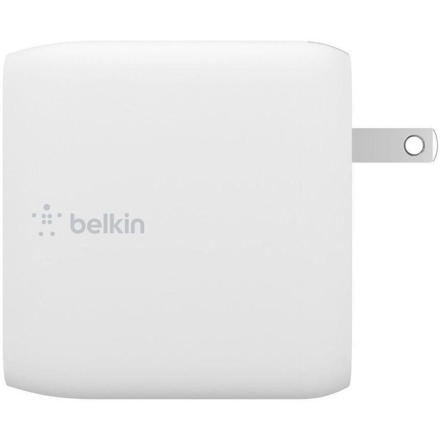 Chargeur mural Belkin BoostCharge Dual USB-C GaN 68 W + câble USB-C pour ordinateur portable Chromebook - Adaptateur secteur WCH003DQ2MWH-B6