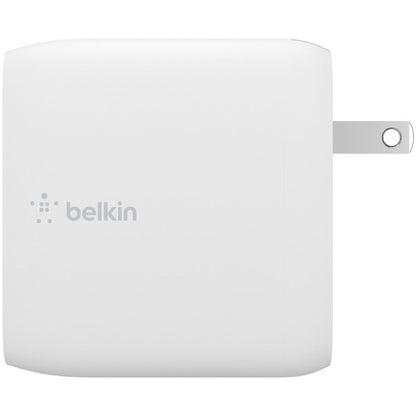 Chargeur mural Belkin BoostCharge Dual USB-C GaN 68 W + câble USB-C pour ordinateur portable Chromebook - Adaptateur secteur WCH003DQ2MWH-B6