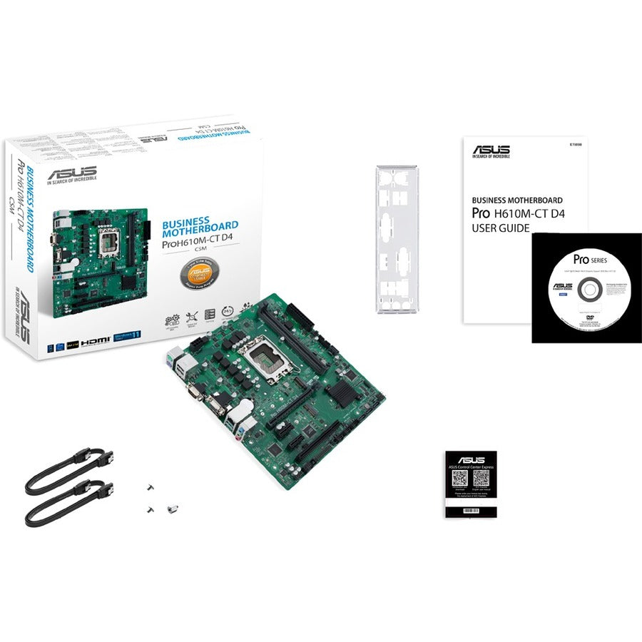 Carte mère de bureau Asus H610M-CT D4-CSM - Chipset Intel H610 - Socket LGA-1700 - Micro ATX PRO H610M-CT D4-CSM