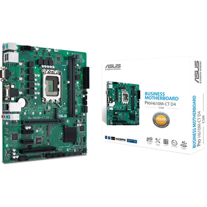 Carte mère de bureau Asus H610M-CT D4-CSM - Chipset Intel H610 - Socket LGA-1700 - Micro ATX PRO H610M-CT D4-CSM