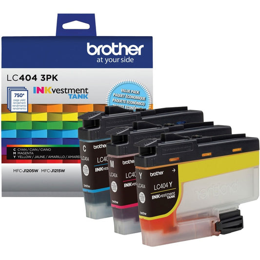 Brother INKvestment LC4043PK Original Standard Yield Inkjet Ink Cartridge - Cyan, Magenta, Yellow - 3 Pack LC4043PKS
