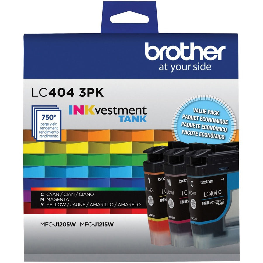 Brother INKvestment LC4043PK Original Standard Yield Inkjet Ink Cartridge - Cyan, Magenta, Yellow - 3 Pack LC4043PKS