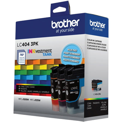 Brother INKvestment LC4043PK Original Standard Yield Inkjet Ink Cartridge - Cyan, Magenta, Yellow - 3 Pack LC4043PKS