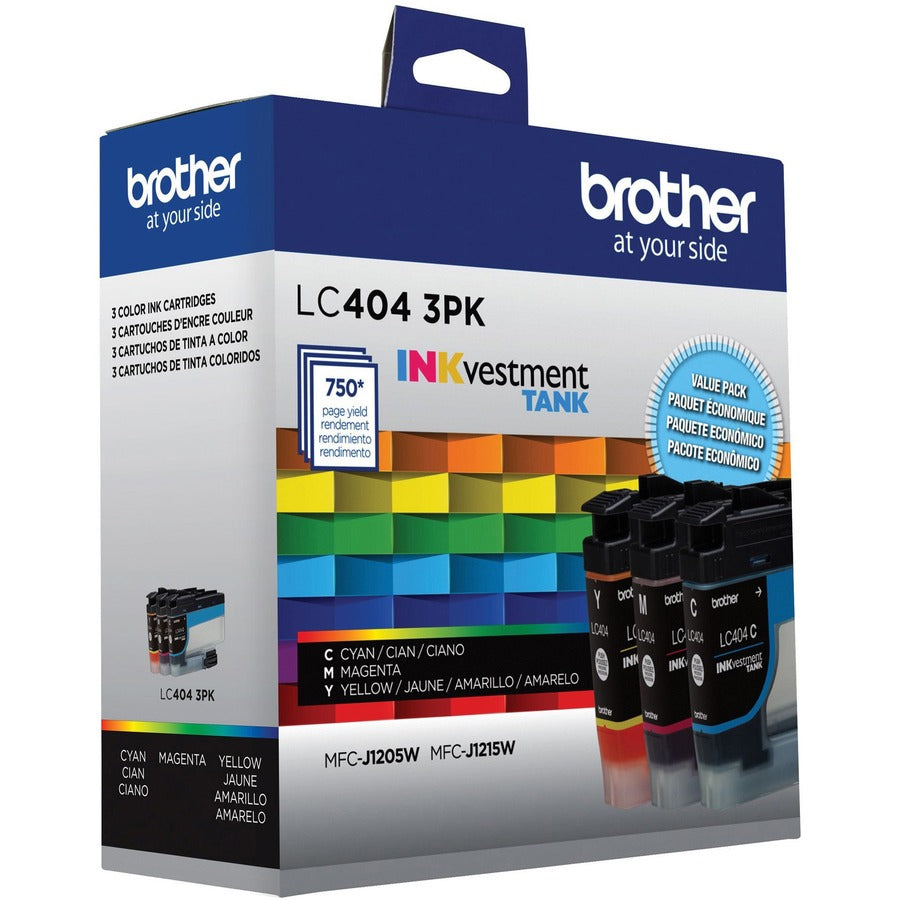 Brother INKvestment LC4043PK Original Standard Yield Inkjet Ink Cartridge - Cyan, Magenta, Yellow - 3 Pack LC4043PKS