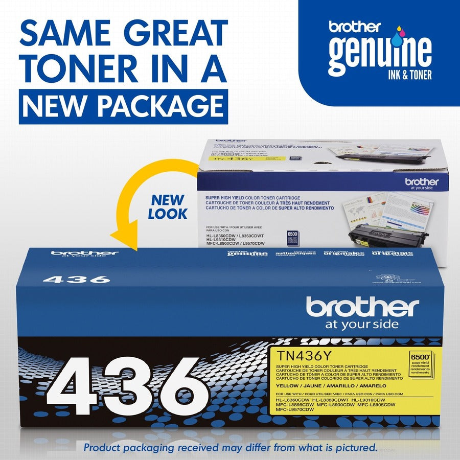 Cartouche de toner laser d'origine Brother TN436Y - Jaune - 1 unité TN436Y