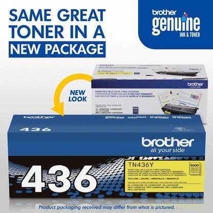 Cartouche de toner laser d'origine Brother TN436Y - Jaune - 1 unité TN436Y