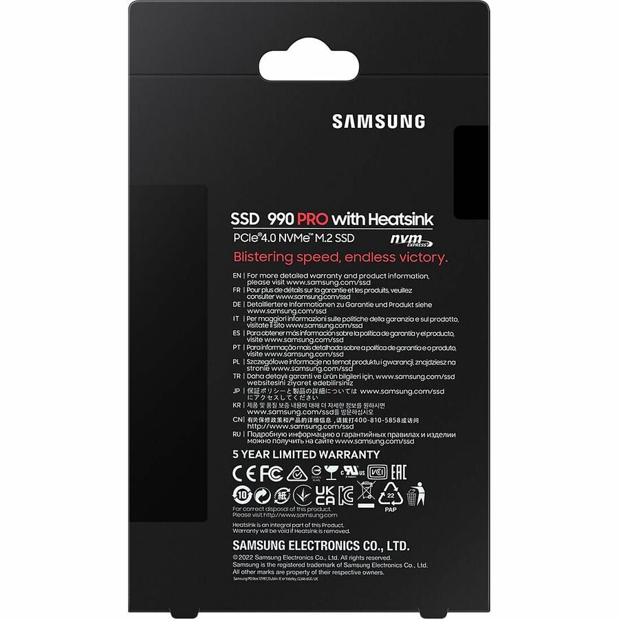 Disque SSD Samsung 990 PRO 1 To - M.2 2280 interne - PCI Express NVMe (PCI Express NVMe 4.0 x4) MZ-V9P1T0CW