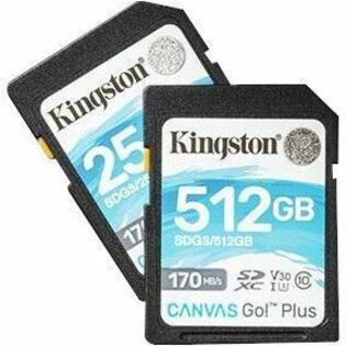 Carte mémoire Kingston Canvas Go! Plus 512 Go Classe 10/UHS-I (U3) V30 SDXC SDG3/512GBCR