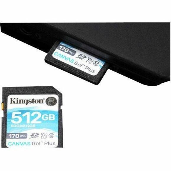 Carte mémoire Kingston Canvas Go! Plus 512 Go Classe 10/UHS-I (U3) V30 SDXC SDG3/512GBCR