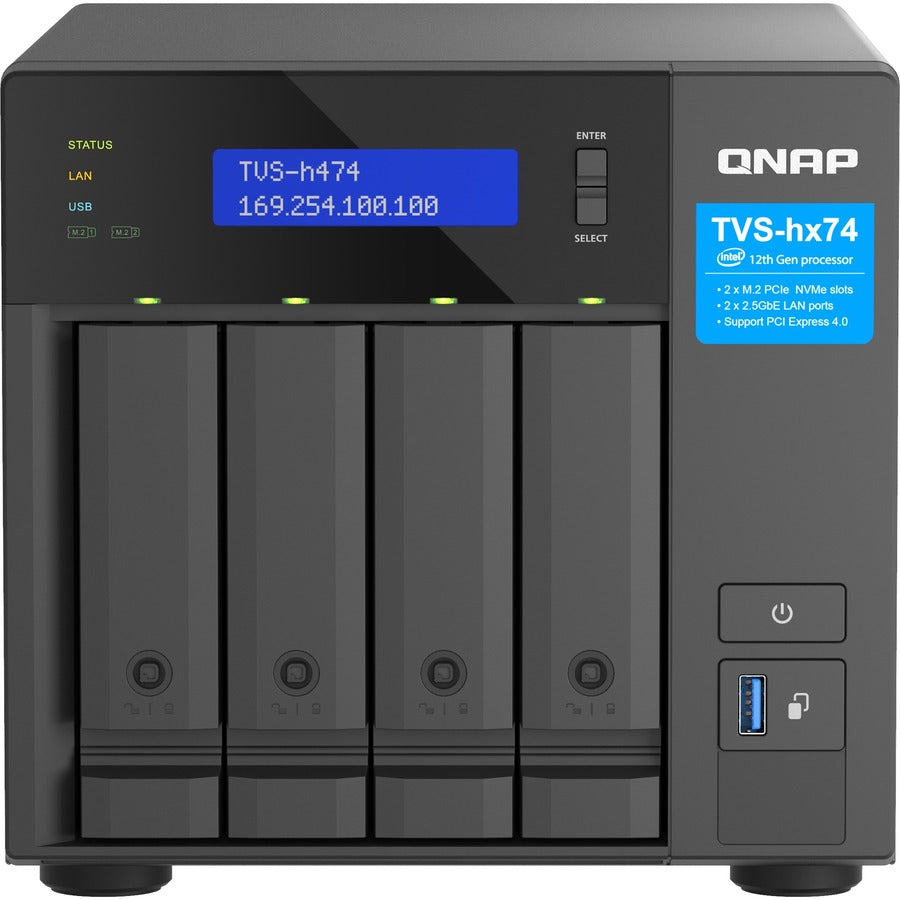 Système de stockage SAN/NAS QNAP TVS-h474-PT-8G TVS-H474-PT-8G-US