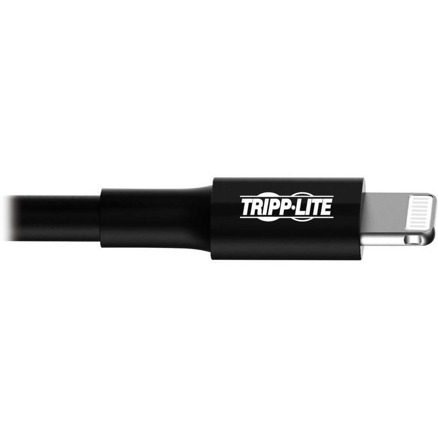 Tripp Lite 10in Lightning USB/Sync Charge Cable for Apple Iphone / Ipad Black 10" M100-10N-BK