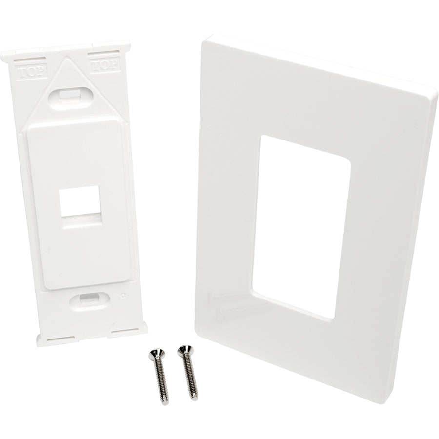 Tripp Lite 1-Port Single-Gang Universal Keystone Wallplate, White N080-101