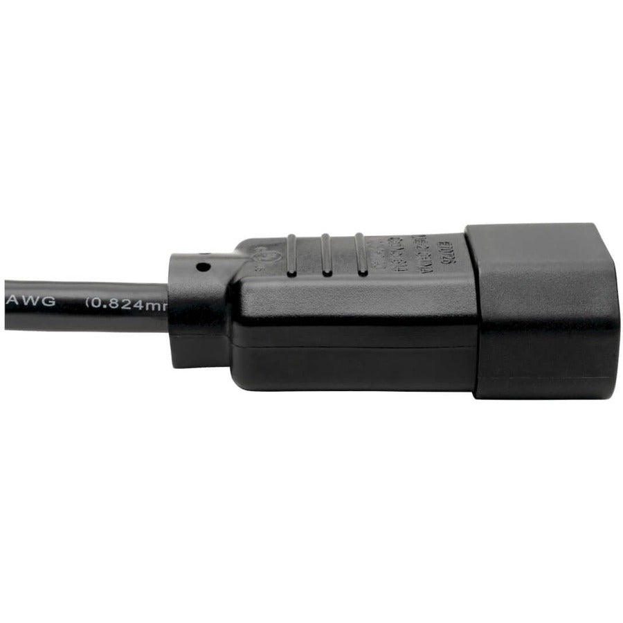 Câble d'extension de cordon d'alimentation pour ordinateur Tripp Lite 1 pi C14 à C13 10 A 18 AWG 1 pi P004-001