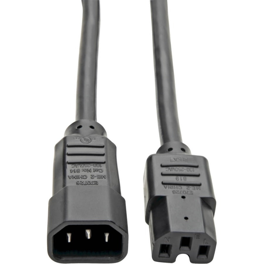 Câble d'alimentation pour ordinateur Tripp Lite 3 pieds C14 à C15 robuste 16 A 14 AWG 3' P018-003