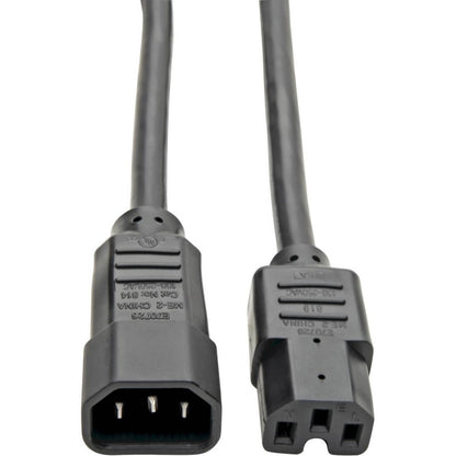 Câble d'alimentation pour ordinateur Tripp Lite 3 pieds C14 à C15 robuste 16 A 14 AWG 3' P018-003