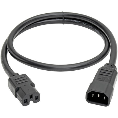 Câble d'alimentation pour ordinateur Tripp Lite 3 pieds C14 à C15 robuste 16 A 14 AWG 3' P018-003